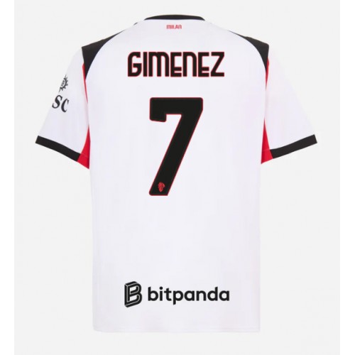 AC Milan Santiago Gimenez #7 Fußballbekleidung Auswärtstrikot 2025-26 Kurzarm